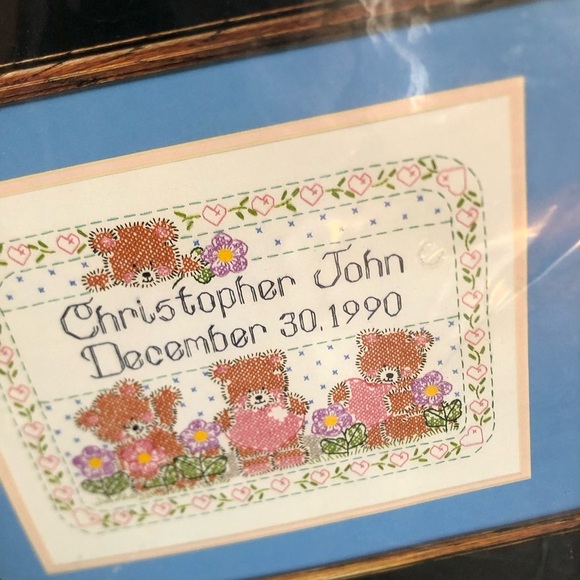 Vtg Bucilla Stamped Cross-Stitch Kit - Birth Announcement - Picture 6 of 11